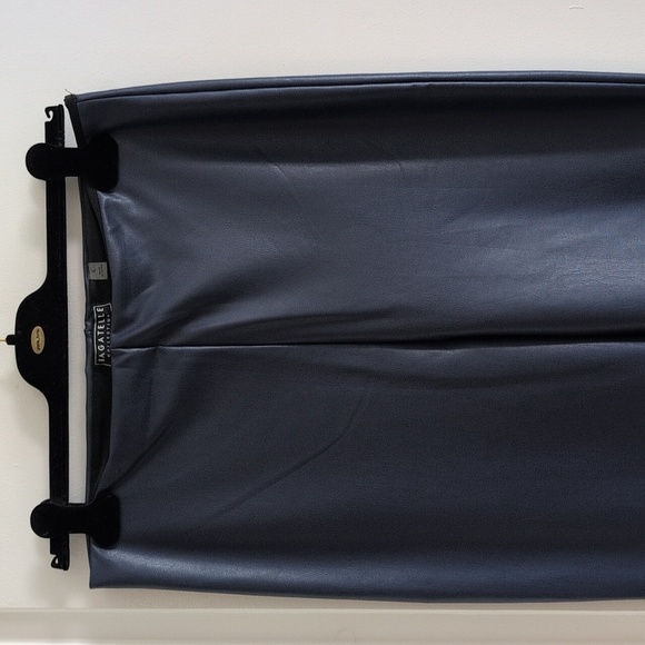 Bagatelle Collection Faux Leather Wide Leg Pants Midnight Blue Vegan L - Picture 3 of 11